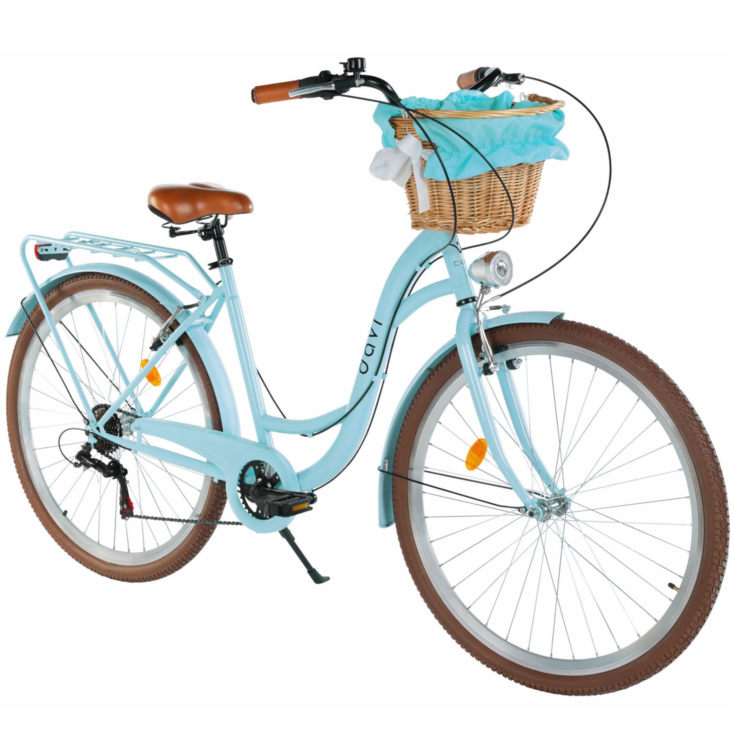 Damenfahrrad Davi Emma 28", 7 Gänge, 160-185 cm, Blau/Braun