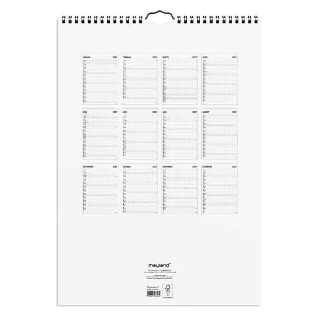 Mayla Pharma Familiekalender Black and white 7 kol. 2027 (27066560)
