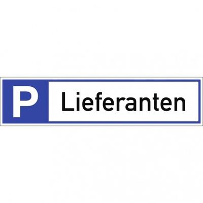 Dreifke® Schild, Parkplatzreservierer Lieferanten, Alu, 460x110 mm