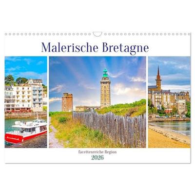 Malerische Bretagne - facettenreiche Region (Wandkalender 2026 DIN A3 quer), CALVENDO Monatskalender