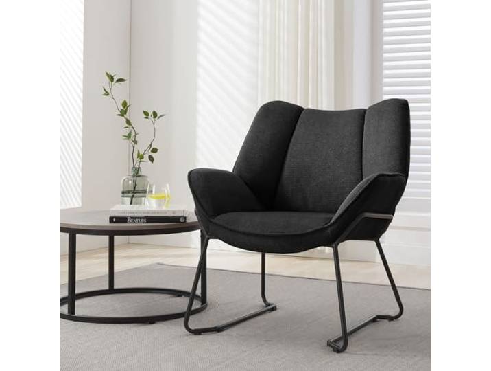 homeguru Relaxsessel Lounge Sessel Fernsehsessel bequem, Clubsessel Einzelsofa Cocktailsessel, Ohrensessel für Wohnzimmer/Schlafzimmer/Empfangsraum, Polster Lesesessel Vintage Anthrazit