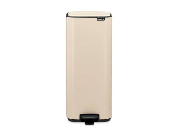 Brabantia Poubelle Bo 30L (Beige) – Poubelle cuisine à pédale à fermeture progressive – Système de tri des déchets facile à nettoyer avec seau amovible – Sacs-poubelle PerfectFit gratuits inclus