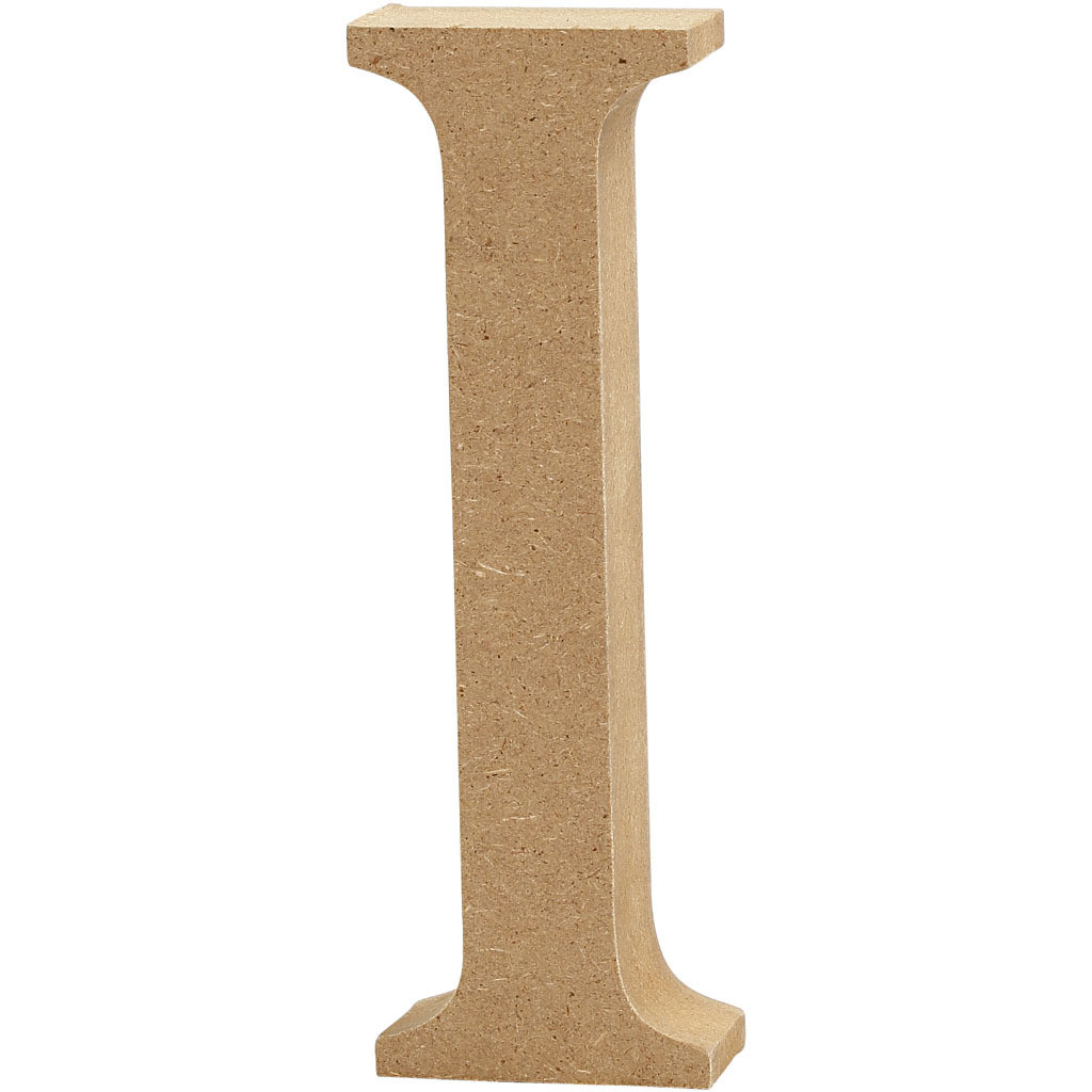 Creativ Company Letter I van MDF, Hoogte: 13 cm, Dikte: 2 cm