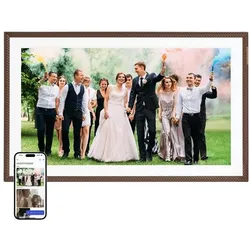 Arzopa D156 (brown) 15.6" digital photo frame (15.60", 1920 x 1080 Pixel), Digitaler Bilderrahmen, Braun