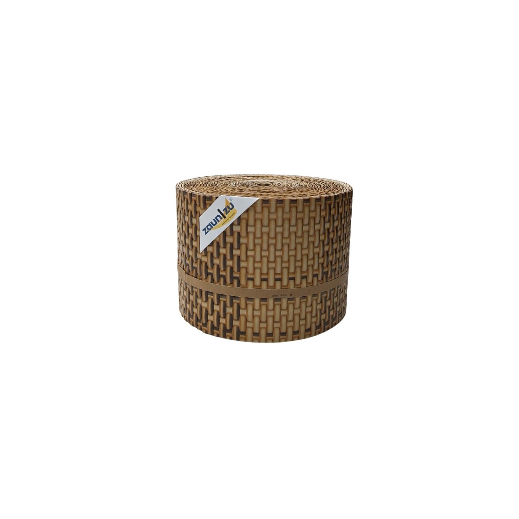 zaun zu® Sichtschutzstreifen Rattan PE für Doppelstabmatten Stroh 26m