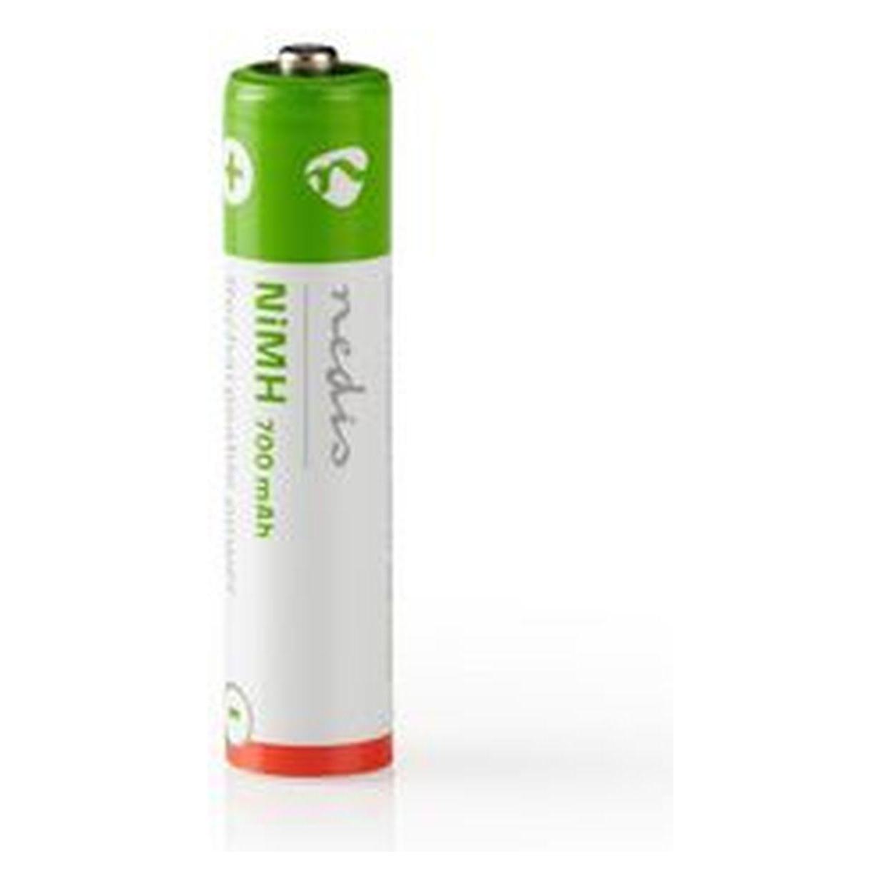 Nedis Wiederaufladbarer NI-MH-Akku AAA 1.20 V AAA 700 mAh vorgeladen Blister 2 Stück, BANM7HR032B (2 Stk., AAA, 700 mAh) (BANM7HR032B)