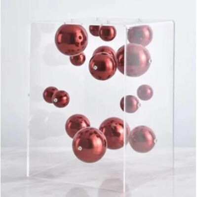 Uplift Treasures Geometric Metal Ball Acrylic Display Ornament red 16x16x26cm