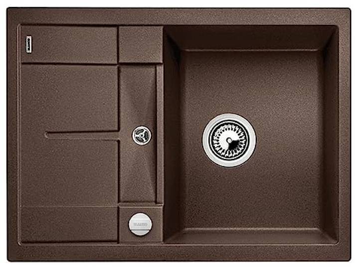 BLANCO METRA 45 S Compact Granitspüle aus SILGRANIT cafe [68x50x20 cm] für 45 cm breite Unterschränke Reinigungsfreundlich Großes Becken reversibel