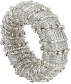 Saro Lifestyle Elegant Simplicity Beaded Napkin Ring (Set of 4)