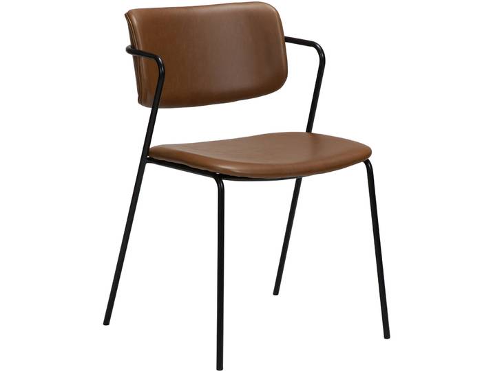 DAN-FORM Stuhl 2er-Set Zed braun/schwarz Kunstleder