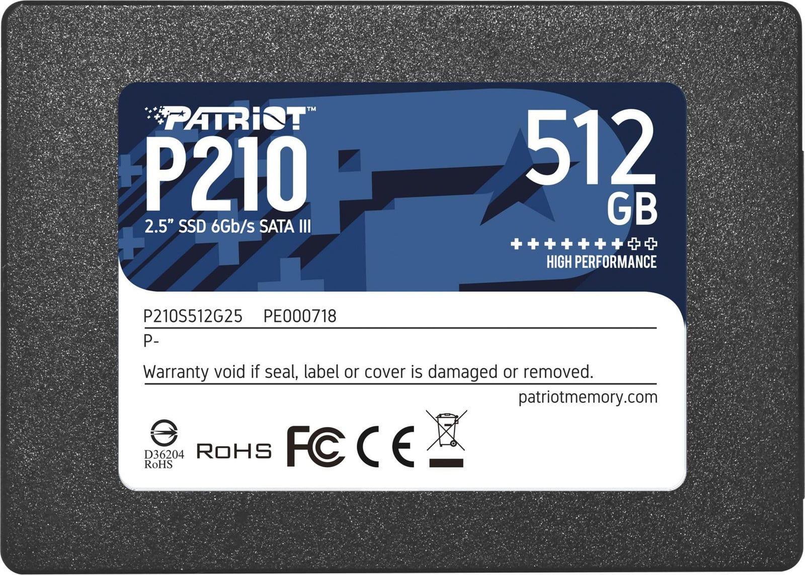 Patriot Memory P210 SSD 512 GB 2,5 inch 500 MB/s