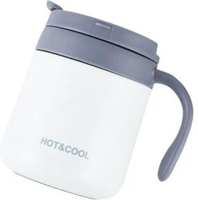 Cozy Casa Charm Insulated Stainless Steel Coffee Mug With Handle Wide Mouth Office Travel Cup white 500ml