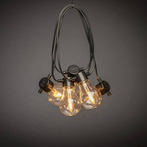 Konstsmide 2341-800SP Solar-Lichterkette Außen akkubetrieben Anzahl Leuchtmittel 10 LED Bernstein Beleuchtete Länge: 4.5m