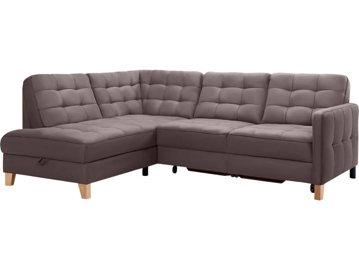 Ecksofa EXXPO - SOFA FASHION Elio, kompakt & bequem, zeitloses Design, Breite 228cm, L-Form , braun, B:228cm H:84cm T:174cm, Sofas, Ecksofa, wahlweise mit Bettfunktion und Bettkasten
