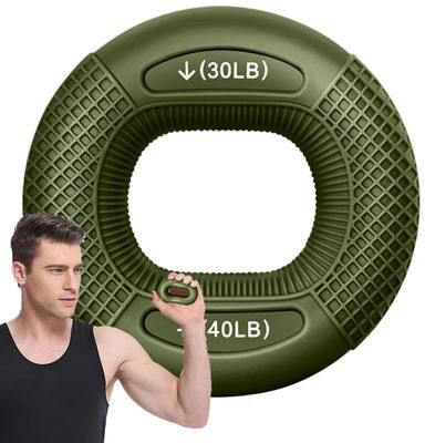 Youfap Market Adjustable Silicone Finger Grip Strengthener Ring For Hand And Wrist Exercise, Carpal Tunnel Relief Gym Training green