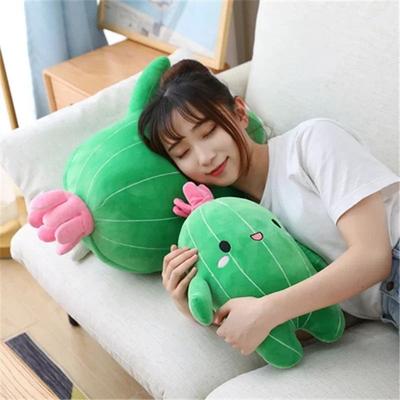 Inspired Living Kawaii Cactus Plush Pillow Soft Stuffed Plant Pillow For Cozy Home Decor 25.59 In