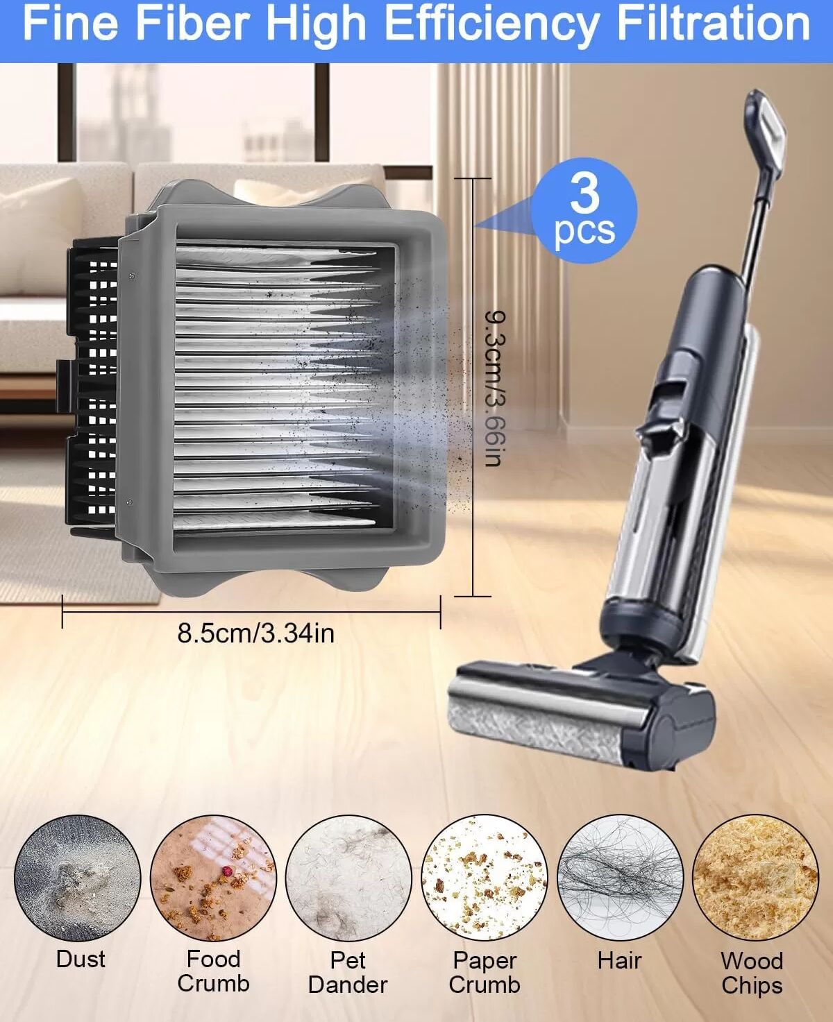 INF Ersatzteil-Set kompatibel mit Tineco Floor One Combo – Hauptbürste und Filter für Floor One S7 Pro Nass-Trocken-Staubsauger