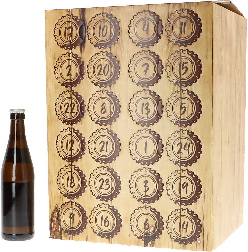kaiserkraft Adventskalender Kronkorken, zum Selbstbefüllen, für 24 Flaschen, VE 25 Stk, für 0,33-l-Flaschen, ab 5 VE