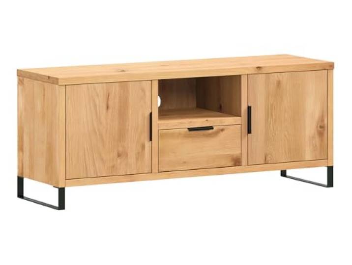 Woodkings TV-Bank Sydney Holz Wildeiche I TV-Board 134x55x41 mit Ablage, Türen und Schubkasten I Lowboard TV-Regal Stauraum Wohnzimmer TV-Möbel