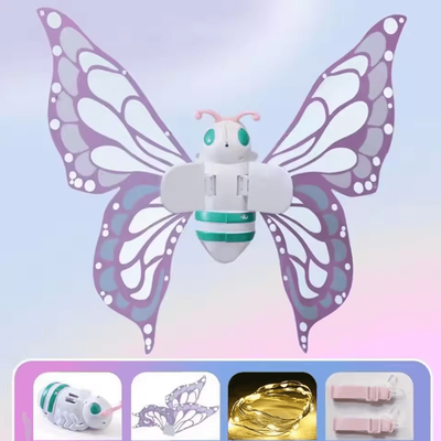 Inspire Curations Magical LED Fairy Wings For Kids Light Up Moving Butterfly Costume white