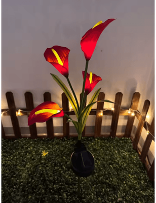Inspire Picks Solar Calla Lily Flower Garden Lights Waterproof LED Outdoor Stake Decor red 1pcs