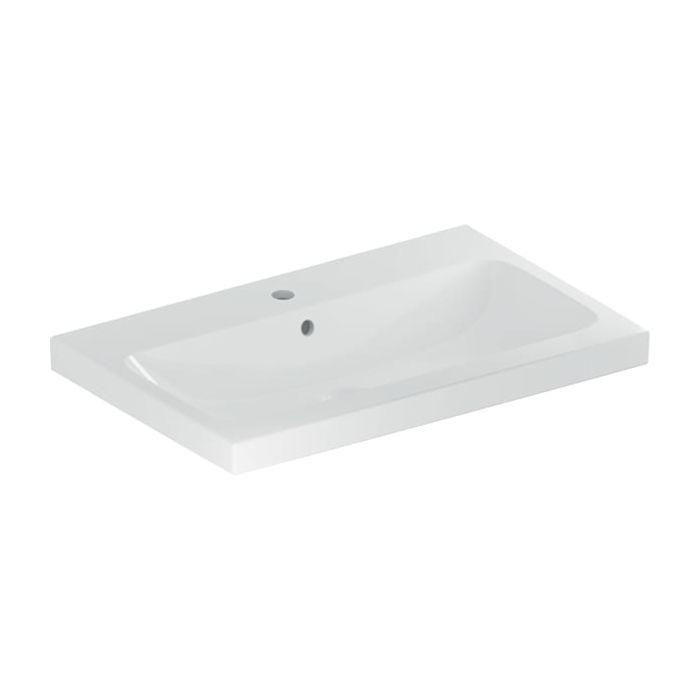Geberit iCon Light Waschtisch 501835001 75x48cm, Hahnloch mittig, mit Überlauf, weiß
