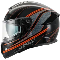 Apex FT300 Vienna, Integralhelm - Schwarz/Grau/Orange - L