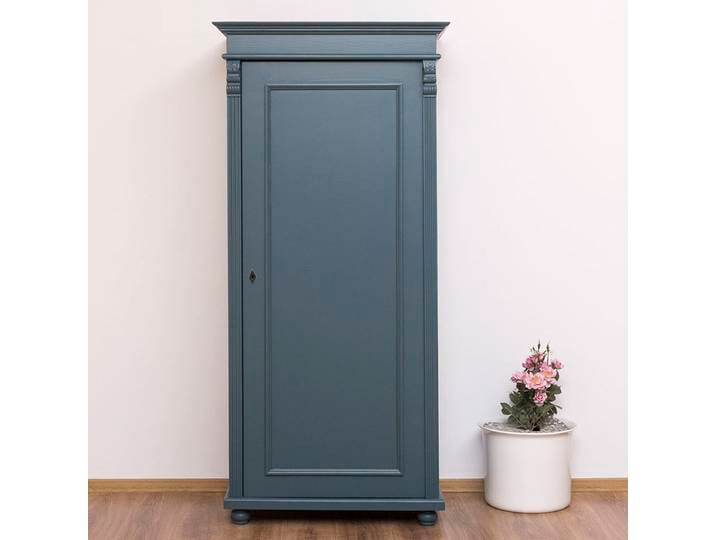schmaler Kleiderschrank - Landhausschrank in nachtblau