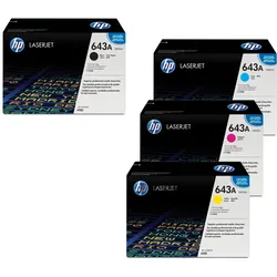 HP Original 643A Toner 4er Set schwarz, cyan, magenta, gelb