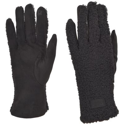 Fleecehandschuhe STYLEBREAKER "Touchscreen Handschuhe mit Teddyplüsch", Damen, schwarz, Obermaterial: 10% Elasthan EL. 90% Polyester PES., Modisch, Handschuhe