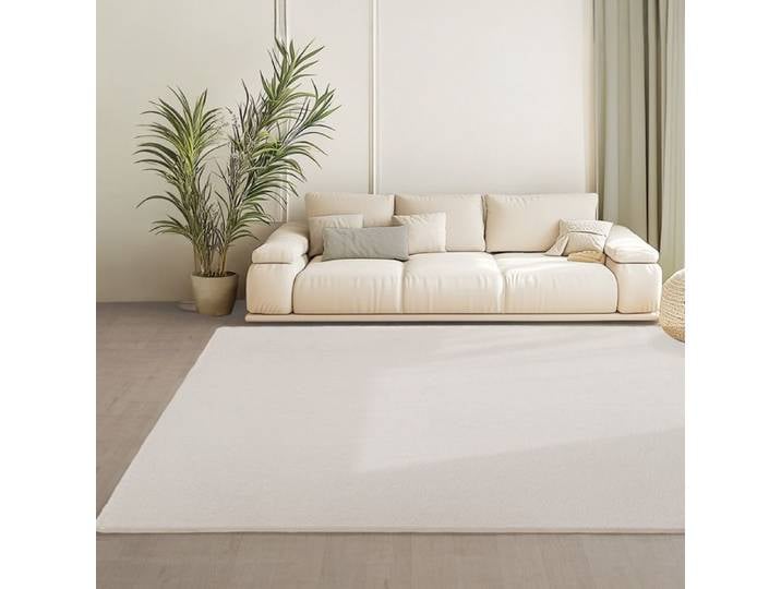 Teppium Tapis Crème 200x280 cm Lavable Antidérapant et Doux tapis uni Salon et Chambre