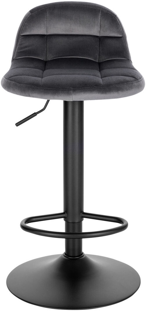 Ebern Designs Ashar Swivel Upholstered Adjustable Height Counter Stool with Metal Frame Dark Grey 30cm W X 39cm D