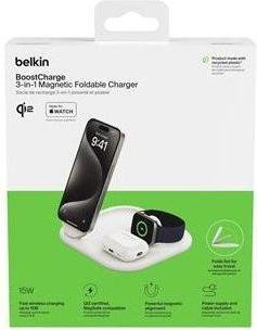 Belkin Qi2 3-in-1 draadloos oplaadstation - Wit