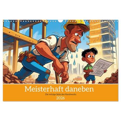 Meisterhaft daneben – Die witzige Seite des Handwerks (Wandkalender 2026 DIN A3 quer), CALVENDO Monatskalender