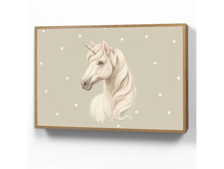 OnlyWow Nachttischlampe MIT Akku Einhorn - Weiß - Punkte 100x70 cm, Taupe, Rechteckig, LED integrated, 100x70x8 cm, Lampen & Leuchten, Innenbeleuchtung, Nachtlichter