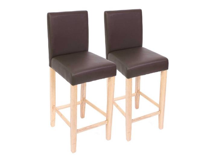 PROREGAL® Barhocker 2er-Set Barstuhl gepolstert mit Lehne Sitzhöhe 74cm, Material, Farbe, Bequem, sicher und modern mit pratischer Fußablage