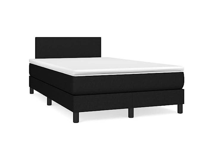 PUGYNBK Boxspringbett, Stoff, Schwarz, 120 x 200 cm Verstellbares Kopfteil, Taschenfederkerne, mittlere Festigkeit, weicher Schutz