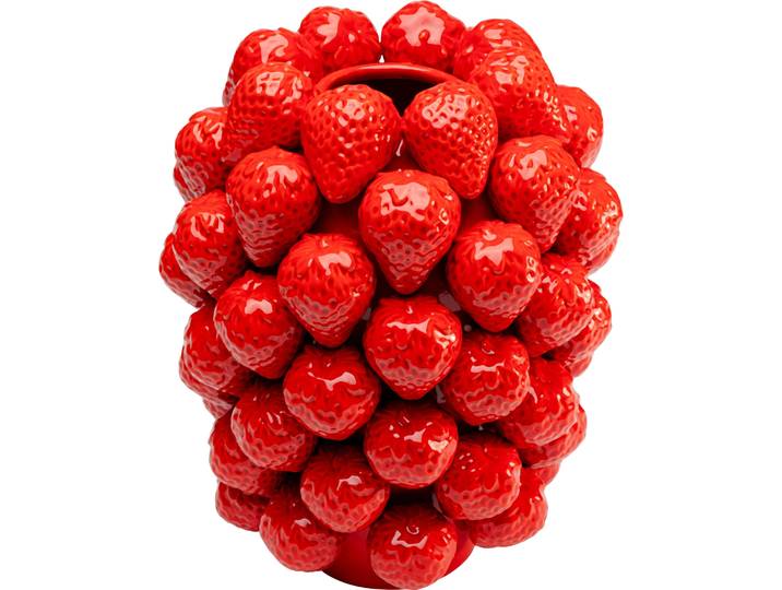 Tischvase KARE DESIGN Vase Strawberries , rot, B:25cm H:30cm T:25cm, Porzellan, Vasen, Tischvase