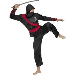 Smiffys Schwarzer Schlangen Ninja Kostüm (L)