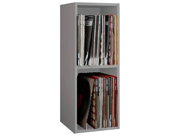 VCM CD/DVD Regal Grau 34x30x72 cm 2 Fächer Holzwerkstoff CDs DVDs Büro