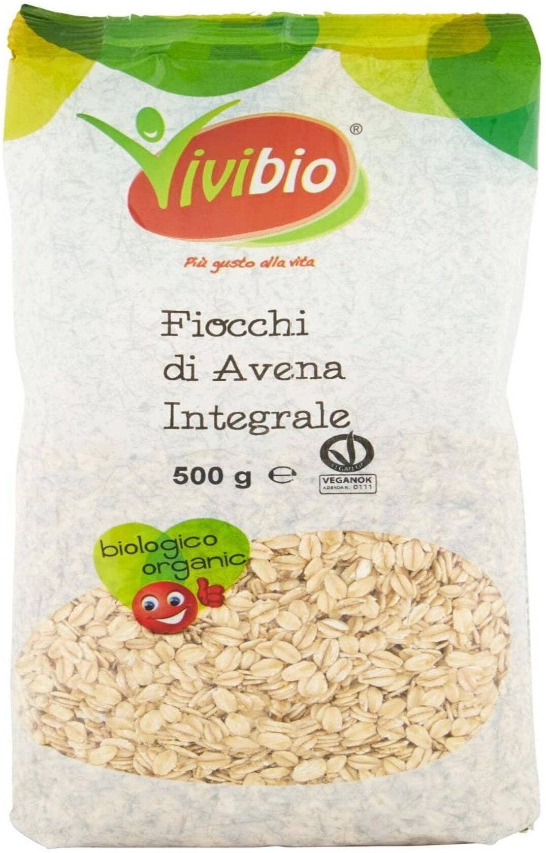 VIVIBIO Fiocchi Di Avena Integrale 500 Grammi 