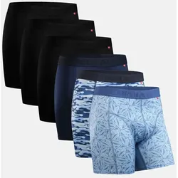 SPORTS TRUNKS - 6-Pack - Schwarz | Blau | Camouflage | Mosaik - S