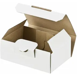 VEPATIM 100x Versandkarton 120x80x45mm schnelle Aufrichtung mit Steckverschluss Maxibrief und Warensendung weiß