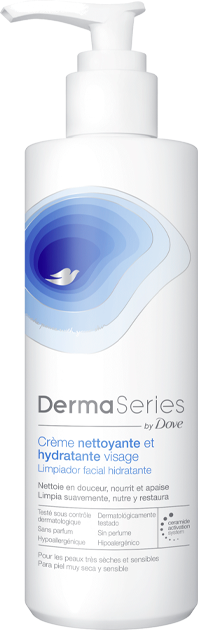 Dove Dermaseries Creme Facial Limpeza Hidratante 250ml