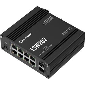 Teltonika Switch Gigabit, TSW202, managed, 8-Port, 1 Gbit/s, 8x PoE+, 2x SFP