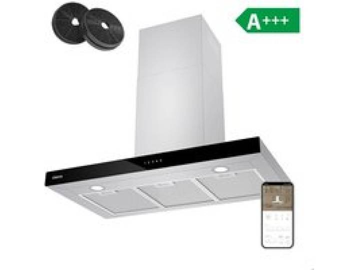 Hotte Aspirante 90cm 650m3/h APP Contrôle et Commande Tactile A+++ Booster Fonction Hotte de cuisine Noir CIARRA