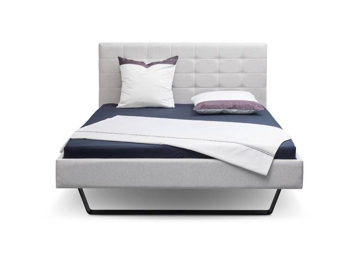 Modular Bett Portmann Hellgrau Stahl/Stoff 140 x 200 cm - Bett