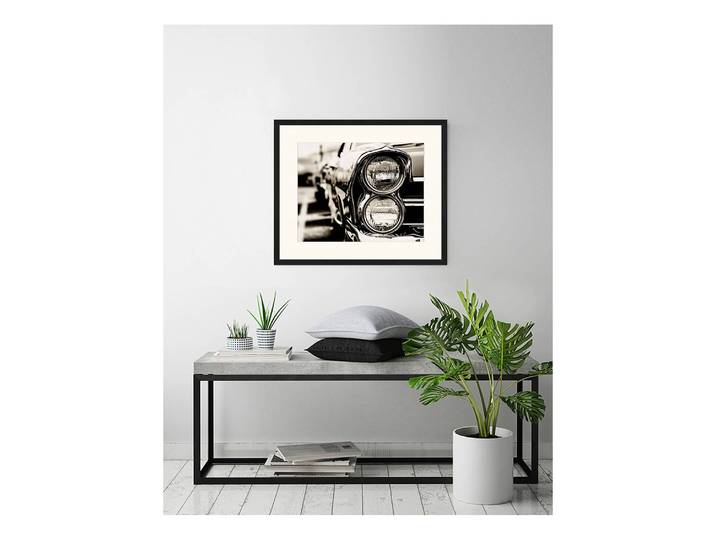 Tableau déco Classic Car Cadre : hêtre massif verni Revêtement : plexiglas Noir 63 x 53cm