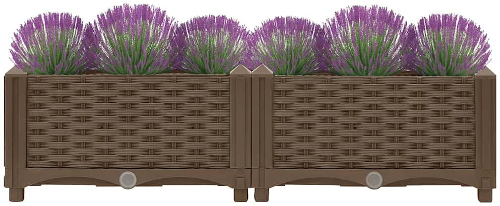 vidaXL Arriate 80x40x23 cm polipropileno Brown