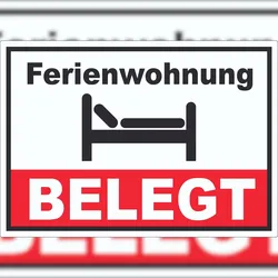 HB-Druck Ferienwohnung BELEGT Aufkleber A2 (420x594mm)
